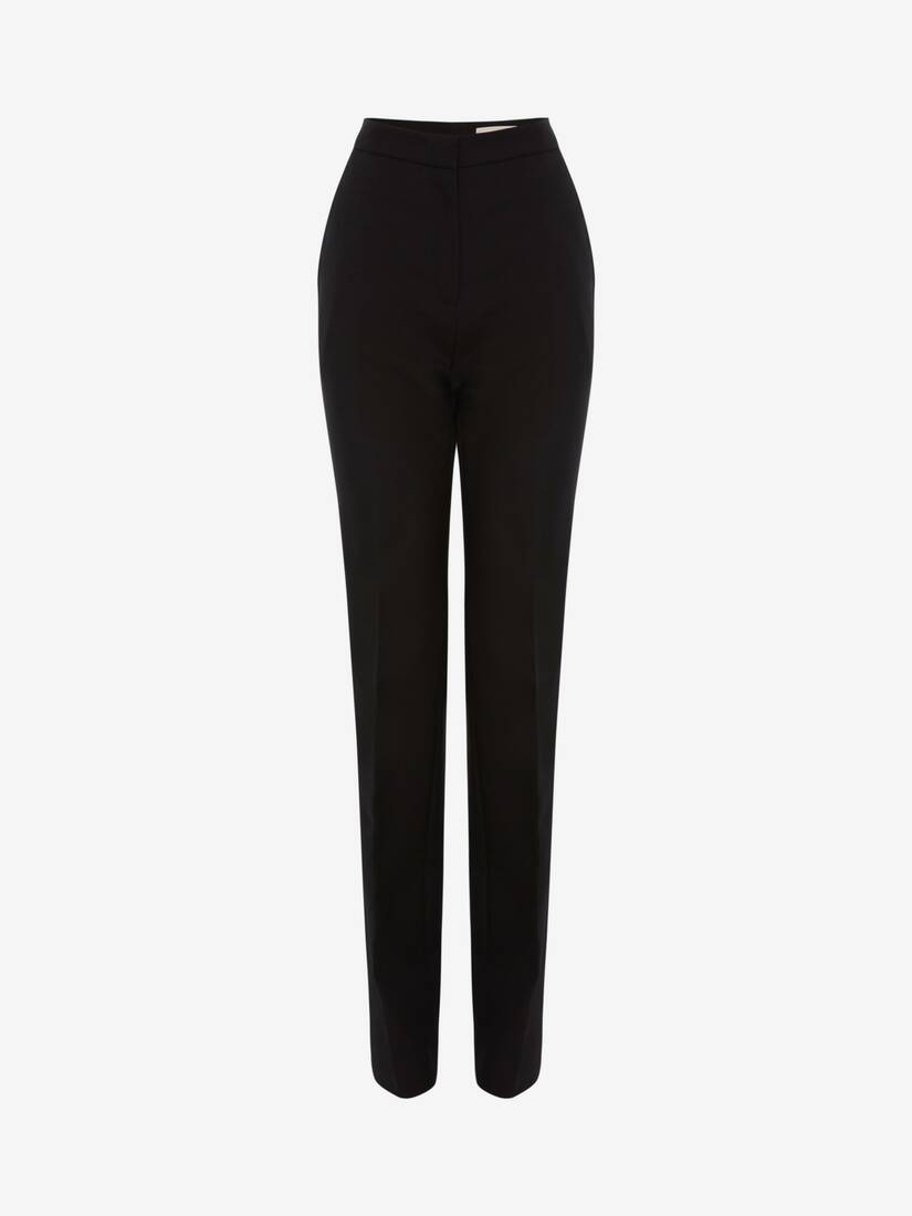 Pantalones Alexander McQueen Light Wool Silk Long Tuxedo Mujer - Negros - Mexico 680-MSIAVT